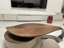 藝芋茶幾客廳家用中古風(fēng)簡(jiǎn)約現代輕奢實(shí)木異型樹(shù)葉新款設計師創(chuàng  )意茶幾 1.3米馬鞍皮茶幾【不銹鋼架】 曬單實(shí)拍圖