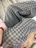G.duck小黃鴨女童羊羔絨格子褲2025秋冬新款兒童加絨加厚燈籠褲女孩衛褲 咖色加絨格子褲【一體絨】 150 碼 （建議身高140-150cm） 曬單實(shí)拍圖