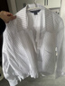 UR2026春季新款女裝流動(dòng)哲學(xué)潮流扭結條紋罩衫襯衫UWJ250058 本白條紋 (面料微透) S 曬單實(shí)拍圖