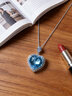 LOUIS WATER天然托帕石項鏈女圣瑪利亞海藍寶色倫敦藍海洋之心吊墜情人節禮物 海洋天空色+高檔品牌禮盒【一物一證】 曬單實(shí)拍圖