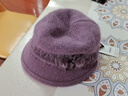 目丸中年媽媽帽子女冬季保暖防寒毛線(xiàn)帽老年人奶奶老人老太太秋冬帽子 紫色【單帽】 曬單實(shí)拍圖