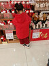 十月媽咪男女童棉服中長(cháng)款拜年衣服中大兒童冬季加厚棉襖 紅色 140 曬單實(shí)拍圖