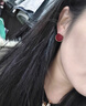伊燦酒紅色圓形絲絨耳釘女2025年新款爆款高級感百搭耳環(huán)輕奢氣質(zhì)耳飾 酒紅色圓形絲絨耳釘 曬單實(shí)拍圖