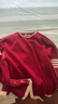 科蒙博卡秋冬學(xué)院風(fēng)撞色圓領(lǐng)羊絨衫女 紐扣點(diǎn)綴偏厚外穿毛衣 石榴紅 XL 曬單實(shí)拍圖