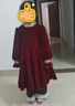 安妮優(yōu)兒女童秋冬童裝連衣裙兒童水鉆絲絨裙子新年衣服喜慶年服 紅色 130 曬單實(shí)拍圖