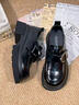 卓詩(shī)尼厚底樂(lè )福鞋女2026年春季新款增高小個(gè)子單鞋復古英倫風(fēng)小皮鞋女 黑色 37 曬單實(shí)拍圖