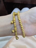 老鋪黃金古法手工足金手珠 · 老鋪4號單圈鉆飾手珠 新款12顆鑲鉆圓珠款金重約18.6g 曬單實(shí)拍圖