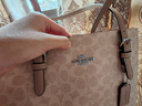 蔻馳（COACH）【禮物】奧萊女士女包經(jīng)典標志MOLLIE托特包大容量34號手提單肩包 SV/沙黃色/灰褐色 曬單實(shí)拍圖