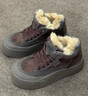 ZHR棉鞋女加絨冬季東北雪地女鞋厚底百搭高幫鞋子女 KD111A咖色38 曬單實(shí)拍圖