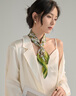 MITHAOL KUSC絲綢女士絲巾桑蠶絲真絲2026新款生日禮物女送媽媽長(cháng)輩老師 綠蝶探蘭【心想事