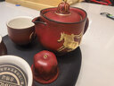 萬(wàn)仟堂茶具套裝 高檔茶壺茶杯茶具泡茶器全套送禮賀禮 舞馬銜杯 漆紅釉 曬單實(shí)拍圖