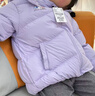 安踏兒童羽絨服女小童裝2025冬季中國冰雪戶(hù)外加厚保暖連帽外套上衣服 和風(fēng)紫-1 絨子含量80% 140 充絨量130g 曬單實(shí)拍圖