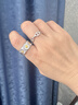 恒久葉純手工制作純銀色s925銀色豬鼻子戒指情侶對戒時(shí)尚純銀色戒 手工純銀 9號 曬單實(shí)拍圖