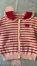 戴維貝拉（DAVE＆BELLA）女童毛衣開(kāi)衫兒童上衣春季新款童裝小童針織外套純棉寶寶衣服 紅色條紋【現貨】 110 cm（建議身高100-110cm） 曬單實(shí)拍圖