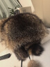 涼汘真皮毛一體小浣熊帽子霸王帽美洲貉兒童帽子護耳帽親子款冬季帽子 天然色 真皮兒童 均碼 可調節 曬單實(shí)拍圖