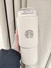 星巴克杯子多彩夏日系列冰霸杯大容量吸管杯巨無(wú)霸保溫杯保冷杯便攜水杯 800ml白色（陶瓷內膽） 曬單實(shí)拍圖