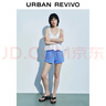 UR2025夏季新款女裝休閑戶(hù)外運動(dòng)松緊腰抽繩短褲UYL650038 藍色 (偏短) L 曬單實(shí)拍圖