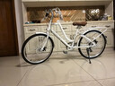 永久（FOREVER）城市自行車(chē)男女成人鋁合金車(chē)架禧瑪諾7級變速雙碟剎學(xué)生通勤單車(chē) 24寸 鋁架 珍珠白 曬單實(shí)拍圖