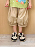 嘟嘟家【100%棉】?jì)和难b純棉七分褲男童燈籠褲夏款女童褲子寶寶童裝潮 黃卡其 100 曬單實(shí)拍圖