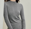 茵曼無(wú)縫一體半高領(lǐng)純羊毛衫2025秋女裝新款針織打底衫 貴族灰 M 曬單實(shí)拍圖
