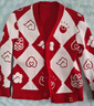 全棉時(shí)代兒童紅色開(kāi)衫純棉外套開(kāi)衫超柔棉線(xiàn)針織秋冬新年衣服男女過(guò)年衣服 棉朵紅【菱格款】 120 曬單實(shí)拍圖