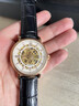 羅賓尼手表男士機械表全自動(dòng)鏤空名牌正品十大名表品牌男表 金殼白面棕皮（主圖） 曬單實(shí)拍圖