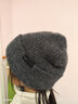 玖慕（JIUMU）山羊絨大頭圍保暖毛線(xiàn)帽秋冬羊毛針織帽冷帽冬帽堆堆帽防寒帽子男 曬單實(shí)拍圖
