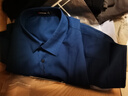 勁霸男裝綿羊毛純色簡(jiǎn)約休閑春秋長(cháng)袖高檔襯衫男|BAGT1393 靛蘭 2XL 曬單實(shí)拍圖