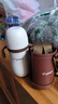 世喜小月齡保溫杯鴨嘴杯316L不銹鋼保溫奶瓶棕杯套+學(xué)飲嘴+直飲吸管 曬單實(shí)拍圖