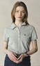 ELAND【經(jīng)典公式】衣戀T恤女polo領(lǐng)深門(mén)襟修身顯瘦短袖2025夏新款 灰色(15)Grey M /165 曬單實(shí)拍圖