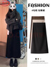 浪莎黑色毛呢半身裙女冬季2025新款中長(cháng)款高腰a字開(kāi)叉韓版顯瘦包臀裙 曬單實(shí)拍圖
