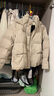 雪中飛羽絨服女短款羽絨服女簡(jiǎn)約時(shí)尚百搭小個(gè)子連帽保暖外套 米灰色 M 曬單實(shí)拍圖