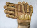 泰冉戰術(shù)手套戶(hù)外運動(dòng)男女騎行登山耐磨防滑作戰訓練格斗拳擊防護手套 【加厚防護+耐磨透氣+指尖觸屏】-卡其色 均碼（全指防護） 曬單實(shí)拍圖