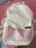 李寧雙肩包男女大容量書(shū)包初中高中大學(xué)生旅行包電腦包運動(dòng)戶(hù)外背包 粉白【新款配色】 曬單實(shí)拍圖