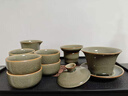 功夫茶具套裝三才蓋碗陶瓷茶杯辦公室家用開(kāi)片可養高檔節日伴手禮 10頭蜜釉紋-大圓口茶杯蓋碗套裝 曬單實(shí)拍圖
