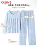 古今（GUJIN）新品春夏秋精梳棉睡衣女中老年媽媽家居服大碼寬松睡褲套裝2XL 曬單實(shí)拍圖