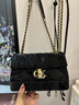 CK&WQ情人節女式新款輕奢小眾新款高端超火上班通勤鏈條單肩斜挎包 黑色 小號 無(wú)規格 曬單實(shí)拍圖