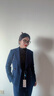 羅蒙羅蒙西裝女外套女秋冬新款時(shí)尚氣質(zhì)職業(yè)裝正裝通勤厚款西服套裝女 藏青色西服+闊腿褲 M （建議95-105斤） 曬單實(shí)拍圖