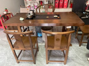 訪(fǎng)巢實(shí)木茶桌椅組合新中式大板茶臺泡茶陽(yáng)臺辦公室功夫帶燒水壺一體 石盤(pán)茶桌1圍椅4月牙椅 1.6米【加厚7cm桌面】 曬單實(shí)拍圖
