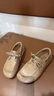 百麗（Belle）焦糖吐司復古系帶勃肯鞋女2026春新舒適低跟休閑單鞋B3040AM6預售 杏色 37 曬單實(shí)拍圖