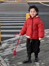 硯臺家童裝男童紅色棉衣外套冬裝棉襖女寶寶衣服棉服兒童過(guò)年拜年服 紅色 貓咪款 110 曬單實(shí)拍圖