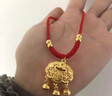 中國黃金（CHINA GOLD）黃金平安鎖項鏈足金吊墜金鎖男女款長(cháng)命鎖七夕禮物送嬰兒寶寶老婆 平安鎖吊墜【紅繩】約1.5g 曬單實(shí)拍圖