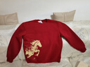 真維斯（Jeanswest）酒紅色衛衣秋冬季男女同款2026新年限定馬年本命年衣服潑墨馬外套 曬單實(shí)拍圖