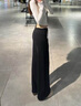 莫代爾黑色運動(dòng)褲女2026年春夏新款高腰垂感顯瘦直筒窄版休閑闊腿衛褲 曬單實(shí)拍圖