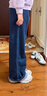 Teenie Weenie Kids小熊童裝26年新款女童輕暖絨磨毛闊腿牛仔褲 牛仔色 150 cm 曬單實(shí)拍圖