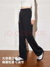 唐獅（TonLion）直筒褲子女裝闊腿休閑褲春秋季新款拼接設計感潮流顯瘦運動(dòng)女褲裝 曬單實(shí)拍圖