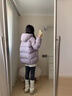 雪中飛（SNOWFLYING）女裝羽絨服女短款2025冬季新款小個(gè)子加厚保暖面包服連帽外套 紫色 S 曬單實(shí)拍圖