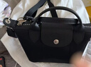 瓏驤（LONGCHAMP）可折疊拉鏈開(kāi)合 尼龍帆布 單肩包斜挎包手提包迷你送女友禮物女 1500HSR001 黑色 曬單實(shí)拍圖