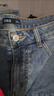 森馬（Semir）牛仔褲男士春季直筒長(cháng)褲竹節肌理輕復古做舊褲子103125124106A 曬單實(shí)拍圖