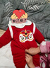 乖奇熊【暖護棉】寶寶夾棉保暖連體哈衣嬰幼兒紅色喜慶過(guò)年拜新年服冬季 曬單實(shí)拍圖